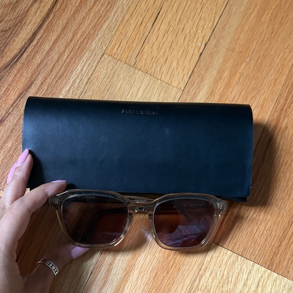 Saint Laurent Square Frame Sunglasses with Black Case - Picture 1 of 1